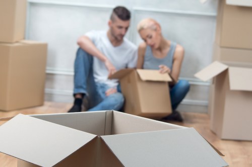 People using storage units in Beddington for moving and organization