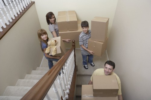 Team preparing technology and files for office removals in Beddington